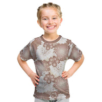 Mocha Mousse Aloha Hawaii Kid T Shirt Monstera Hibiscus Plumeria Seamless Vibes LT14 Mocha Mousse - Polynesian Pride