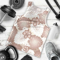 Mocha Mousse Aloha Hawaii Men Tank Top Monstera Hibiscus Plumeria Seamless Vibes LT14 - Polynesian Pride