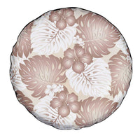 Mocha Mousse Aloha Hawaii Spare Tire Cover Monstera Hibiscus Plumeria Seamless Vibes - Polynesian Pride