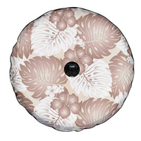 Mocha Mousse Aloha Hawaii Spare Tire Cover Monstera Hibiscus Plumeria Seamless Vibes - Polynesian Pride