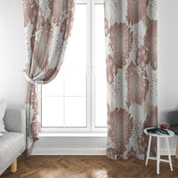 Mocha Mousse Aloha Hawaii Window Curtain Monstera Hibiscus Plumeria Seamless Vibes - Polynesian Pride