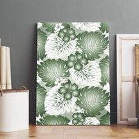 Sage Green Aloha Hawaii Canvas Wall Art Monstera Hibiscus Plumeria Seamless Vibes LT14 - Polynesian Pride