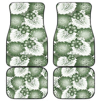 Sage Green Aloha Hawaii Car Mats Monstera Hibiscus Plumeria Seamless Vibes - Polynesian Pride