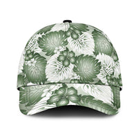 Sage Green Aloha Hawaii Classic Cap Monstera Hibiscus Plumeria Seamless Vibes LT14 Universal Fit Sage Green - Polynesian Pride