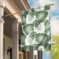 Sage Green Aloha Hawaii Garden Flag Monstera Hibiscus Plumeria Seamless Vibes - Polynesian Pride