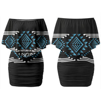 Aotearoa Atua Ranginui Personalised Couples Matching Off Shoulder Short Dress and Hawaiian Shirt Maori Sky Father Taniko Motifs