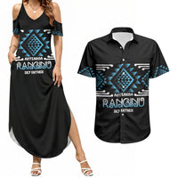 Aotearoa Atua Ranginui Personalised Couples Matching Summer Maxi Dress and Hawaiian Shirt Maori Sky Father Taniko Motifs