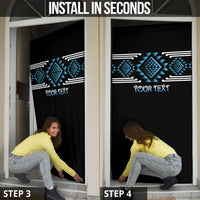 Aotearoa Atua Ranginui Personalised Door Cover Maori Sky Father Taniko Motifs