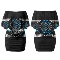 Aotearoa Atua Ranginui Personalised Family Matching Off Shoulder Short Dress and Hawaiian Shirt Maori Sky Father Taniko Motifs