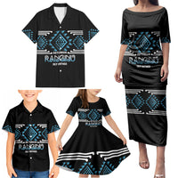 Aotearoa Atua Ranginui Personalised Family Matching Puletasi and Hawaiian Shirt Maori Sky Father Taniko Motifs