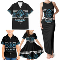 Aotearoa Atua Ranginui Personalised Family Matching Tank Maxi Dress and Hawaiian Shirt Maori Sky Father Taniko Motifs
