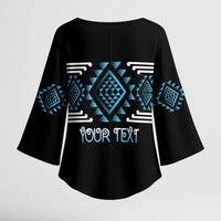 Aotearoa Atua Ranginui Personalised Kimono Sleeve Blouse Maori Sky Father Taniko Motifs