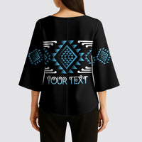 Aotearoa Atua Ranginui Personalised Kimono Sleeve Blouse Maori Sky Father Taniko Motifs