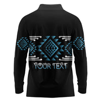 Aotearoa Atua Ranginui Personalised Long Sleeve Polo Shirt Maori Sky Father Taniko Motifs
