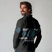 Aotearoa Atua Ranginui Personalised Long Sleeve Polo Shirt Maori Sky Father Taniko Motifs