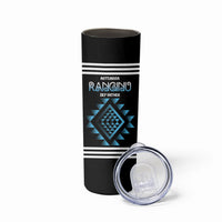 Aotearoa Atua Ranginui Personalised Skinny Tumbler Maori Sky Father Taniko Motifs