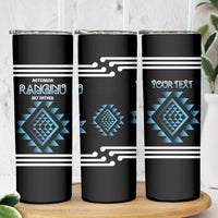 Aotearoa Atua Ranginui Personalised Skinny Tumbler Maori Sky Father Taniko Motifs