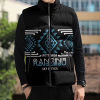 Aotearoa Atua Ranginui Personalised Sleeveless Puffer Jacket Maori Sky Father Taniko Motifs