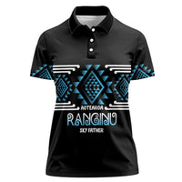 Aotearoa Atua Ranginui Personalised Women Polo Shirt Maori Sky Father Taniko Motifs