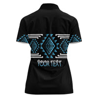 Aotearoa Atua Ranginui Personalised Women Polo Shirt Maori Sky Father Taniko Motifs