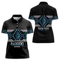 Aotearoa Atua Ranginui Personalised Women Polo Shirt Maori Sky Father Taniko Motifs