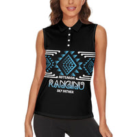 Aotearoa Atua Ranginui Personalised Women Sleeveless Polo Shirt Maori Sky Father Taniko Motifs