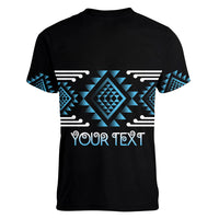 Aotearoa Atua Ranginui Personalised Women V-Neck T-Shirt Maori Sky Father Taniko Motifs