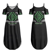 Aotearoa Atua Papatuanuku Personalised Family Matching Summer Maxi Dress and Hawaiian Shirt Maori Earth Mother Taniko Motifs