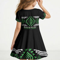 Aotearoa Atua Papatuanuku Personalised Kid Short Sleeve Dress Maori Earth Mother Taniko Motifs