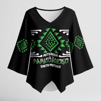 Aotearoa Atua Papatuanuku Personalised Kimono Sleeve Blouse Maori Earth Mother Taniko Motifs