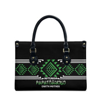 Aotearoa Atua Papatuanuku Leather Bag Maori Earth Mother Taniko Motifs