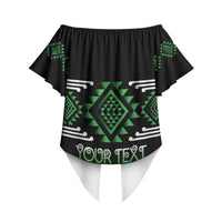 Aotearoa Atua Papatuanuku Personalised Off Shoulder Wrap Waist Top Maori Earth Mother Taniko Motifs