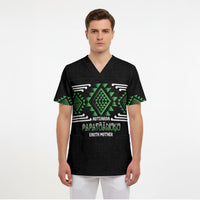 Aotearoa Atua Papatuanuku Personalised Scrub Top Maori Earth Mother Taniko Motifs