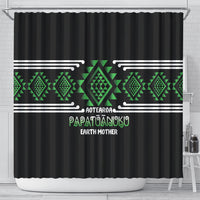 Aotearoa Atua Papatuanuku Shower Curtain Maori Earth Mother Taniko Motifs