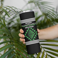 Aotearoa Atua Papatuanuku Personalised Skinny Tumbler Maori Earth Mother Taniko Motifs