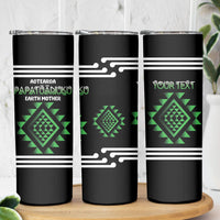 Aotearoa Atua Papatuanuku Personalised Skinny Tumbler Maori Earth Mother Taniko Motifs