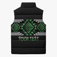 Aotearoa Atua Papatuanuku Personalised Sleeveless Puffer Jacket Maori Earth Mother Taniko Motifs