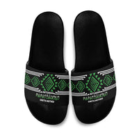 Aotearoa Atua Papatuanuku Slide Sandals Maori Earth Mother Taniko Motifs