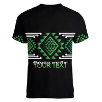 Aotearoa Atua Papatuanuku Personalised Women V-Neck T-Shirt Maori Earth Mother Taniko Motifs