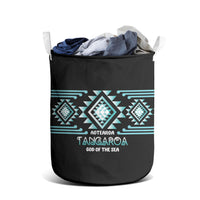 Aotearoa Atua Tangaroa Laundry Basket Maori God Of The Sea Taniko Motifs