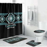 Aotearoa Atua Tangaroa Bathroom Set Maori God Of The Sea Taniko Motifs