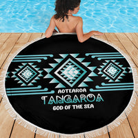 Aotearoa Atua Tangaroa Beach Blanket Maori God Of The Sea Taniko Motifs