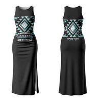 Aotearoa Atua Tangaroa Personalised Couples Matching Tank Maxi Dress and Hawaiian Shirt Maori God Of The Sea Taniko Motifs