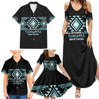 Aotearoa Atua Tangaroa Personalised Family Matching Summer Maxi Dress and Hawaiian Shirt Maori God Of The Sea Taniko Motifs