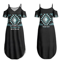 Aotearoa Atua Tangaroa Personalised Family Matching Summer Maxi Dress and Hawaiian Shirt Maori God Of The Sea Taniko Motifs