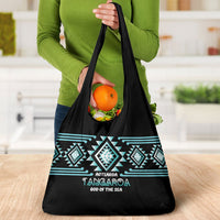 Aotearoa Atua Tangaroa Grocery Bag Maori God Of The Sea Taniko Motifs