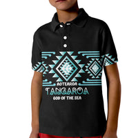 Aotearoa Atua Tangaroa Personalised Kid Polo Shirt Maori God Of The Sea Taniko Motifs