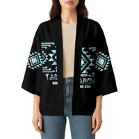 Aotearoa Atua Tangaroa Personalised Kimono Maori God Of The Sea Taniko Motifs