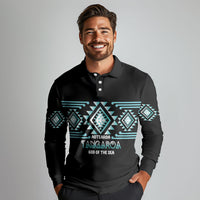 Aotearoa Atua Tangaroa Personalised Long Sleeve Polo Shirt Maori God Of The Sea Taniko Motifs