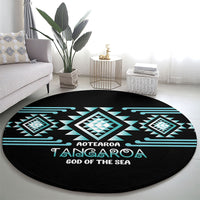 Aotearoa Atua Tangaroa Round Carpet Maori God Of The Sea Taniko Motifs